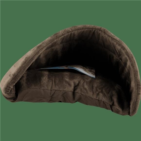 Pet Kitty Cave Small Dog Plush Cat Bed, 16" x 19"Brown - Picture 3 of 7